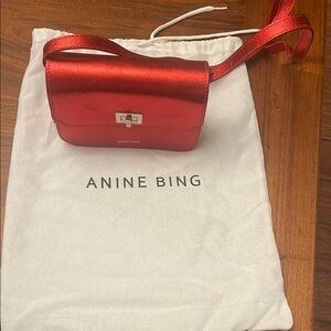 Anine Bing Red Mini Bag with Structured Design